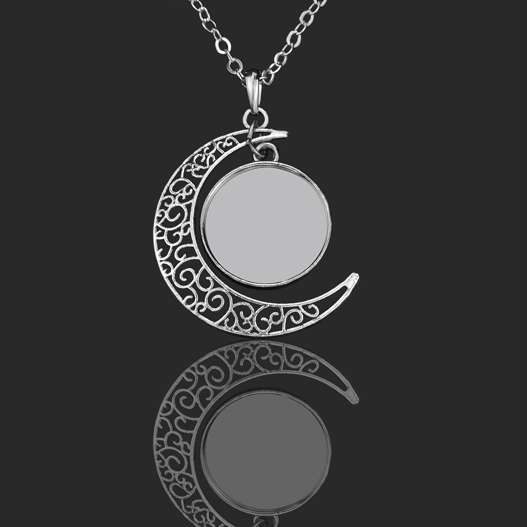 TEMU Lot de 5 cabochons en verre vierges à faire soi-même pour pendentif, compatibles avec collier croissant vierge de 20 mm fait main, accessoire de