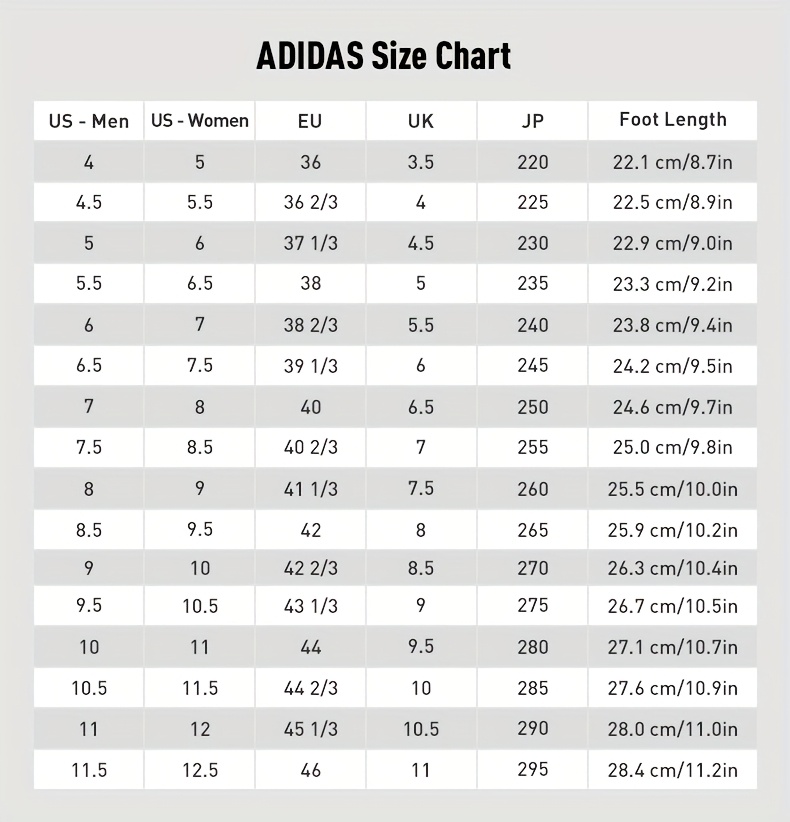 Running Shoe Foot Length And Width Chart Mens 4dfwd 4m Shock