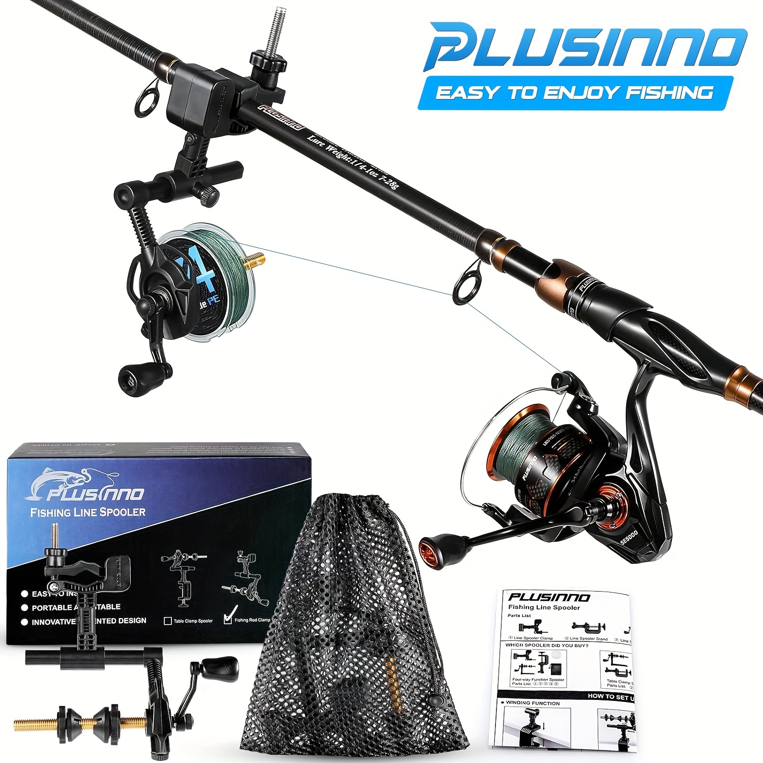 

Plusinno Fishing Line With Unwinding Accessories, Portable, Compact, For & Casting Reels - No Line Twist, Fishing Gears Gifts For Men