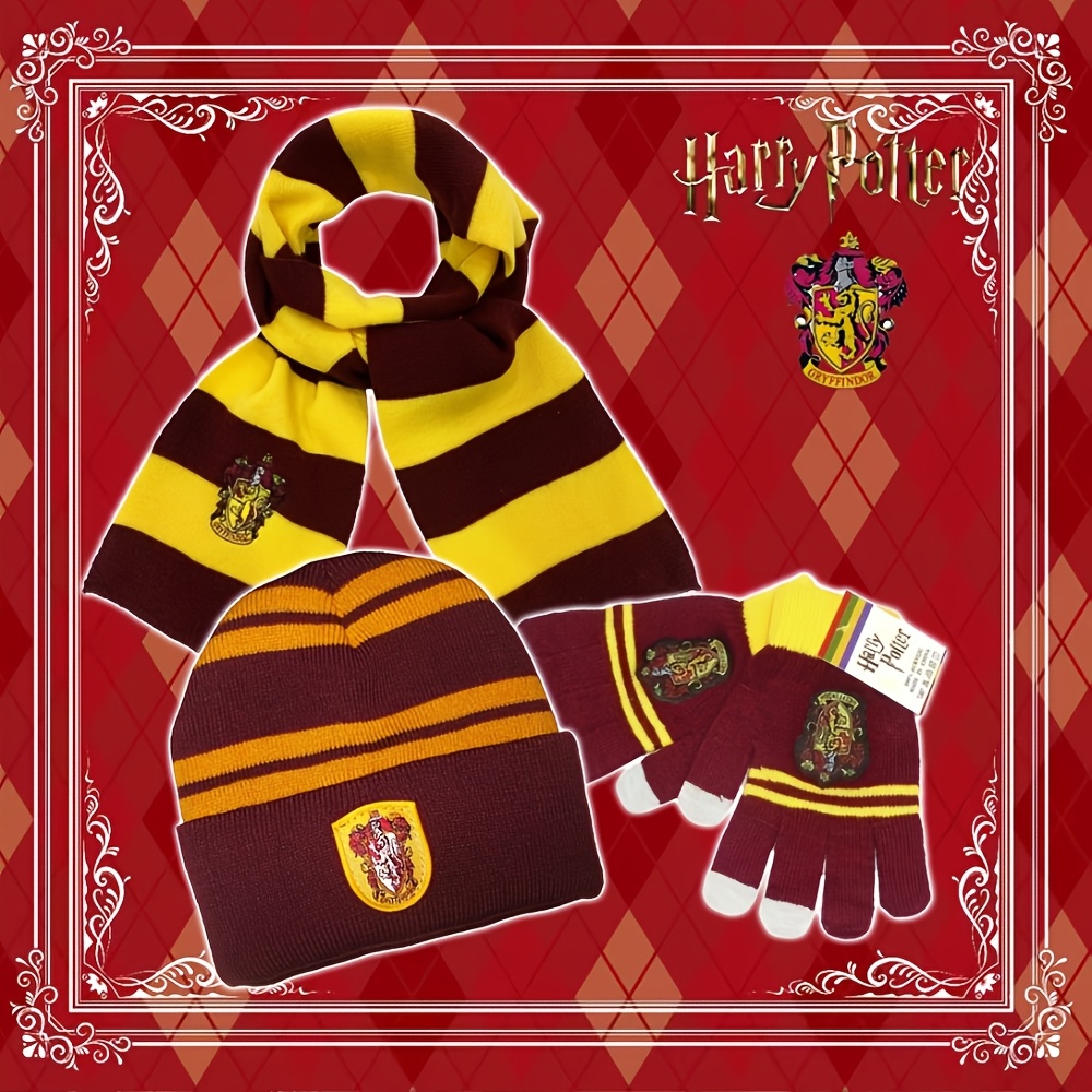 TEMU Harry Potter Autumn/winter Warm Set, Scarf, Beanie Hat With Gloves, Felt Hat, Stylish And Beautiful, Suitable For Hogwarts , For Harry Potter