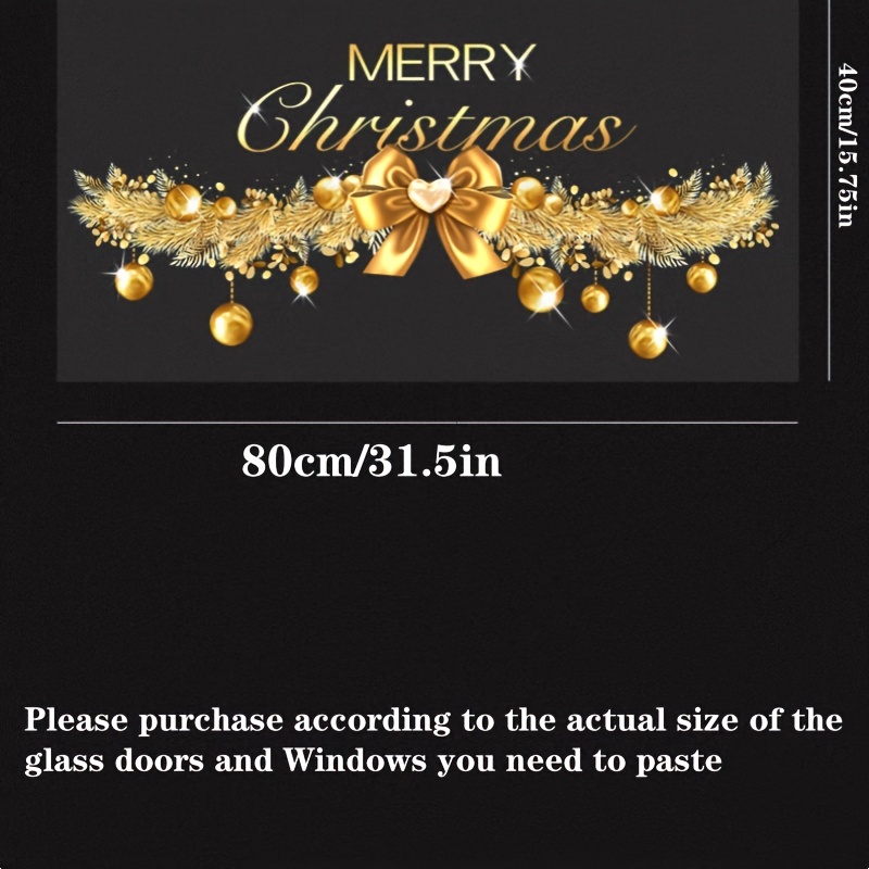 1pc Christmas Decoration Waist Line Electrostatic Sticker Shop Window Glass Door Sticker Festive Atmosphere Layout