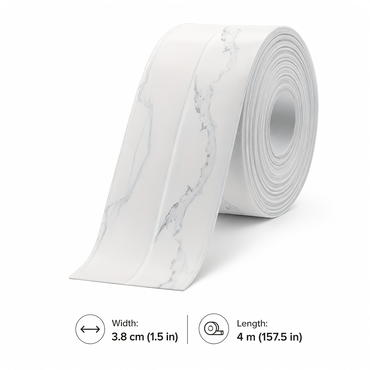 TEMU 1 Roll 1.5inch*157.5inch Self-adhesive Pvc Caulk Tape, , Durable Sealant, Suitable For Bathrooms, Kitchens, Countertops - For Home Renovation,