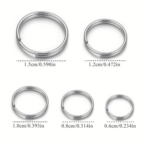 100pcs 6 8 10 12 15mm stainless rings jump split rings connectors keyring for jewelry making keychain diy findings