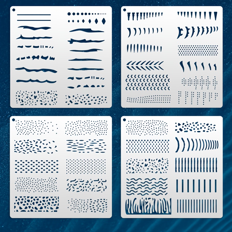 TEMU 4pcs Pack Reusable Fish Skeleton Painting Templates - Suitable For Painting Fish Body For Diy Crafts, Spray Transfer, Canvas, Furniture Decor &