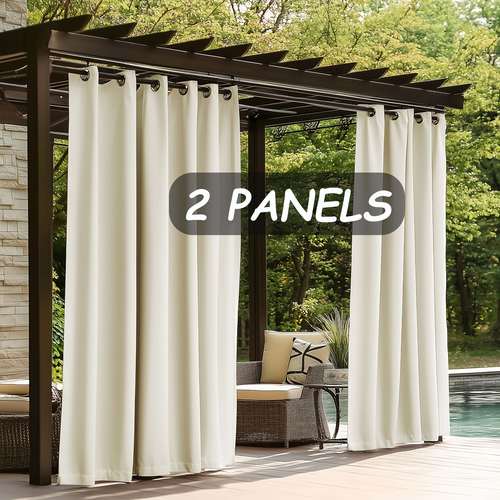 2pcs per set plain weave technology featuring a smooth and tight surface tear resistant and resistant suitable for shading and patios as well as outdoor circle curtains