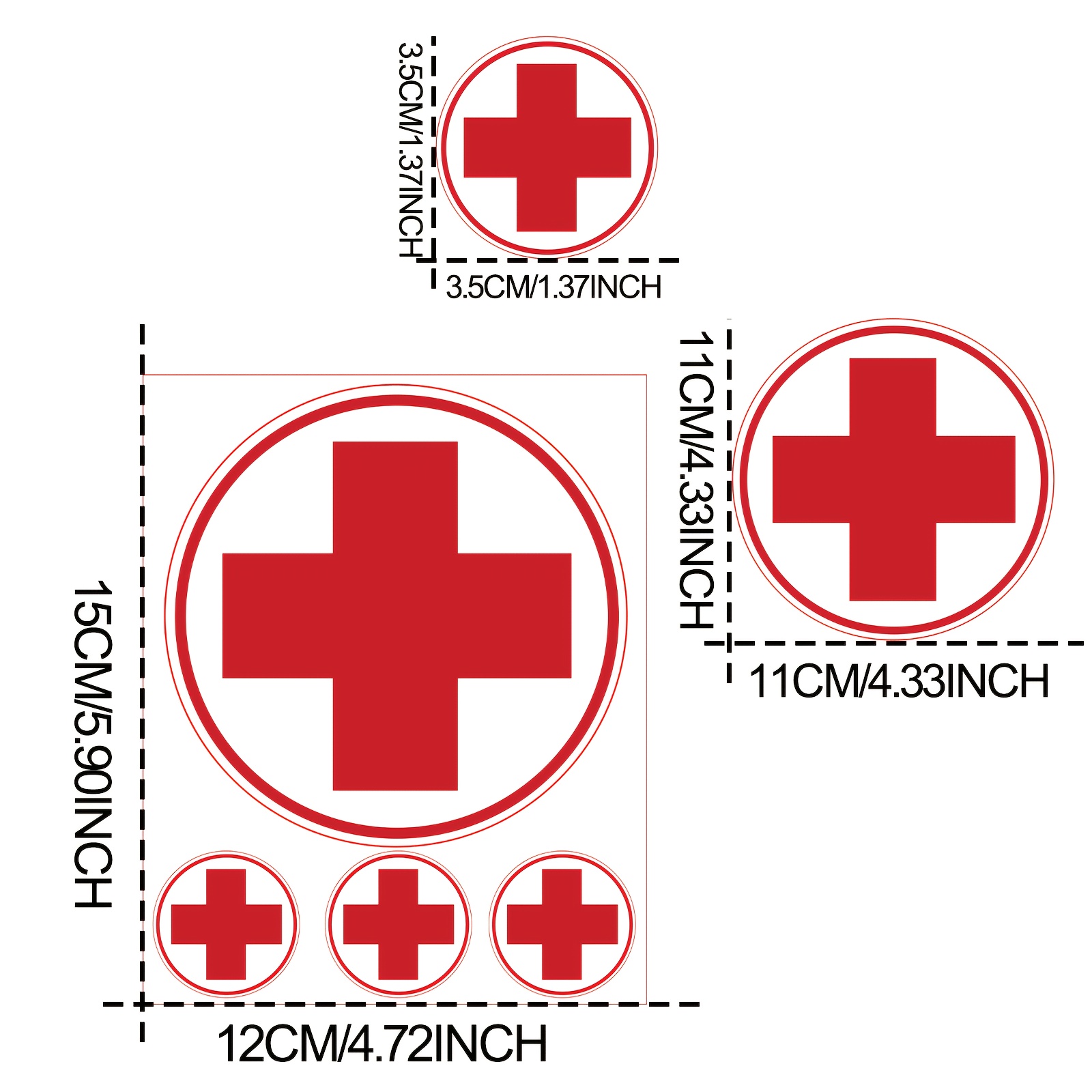 4pcs Medical Kit Labels - Symbol, Pvc Adhesive Stickers For Organizing Supplies, Durable & Easy To Apply, Ideal For Home, Office, Or School Use, Kit Accessories