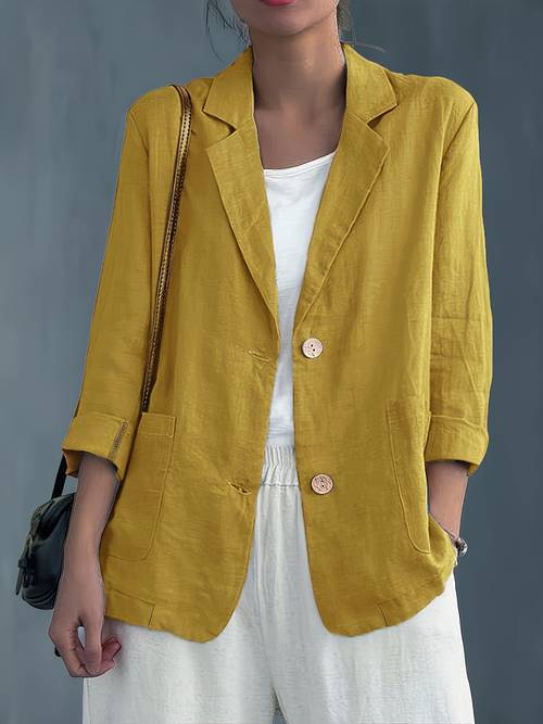 lässiger 2-button pendler langarm frühling/sommer neues anzug taschenjacke