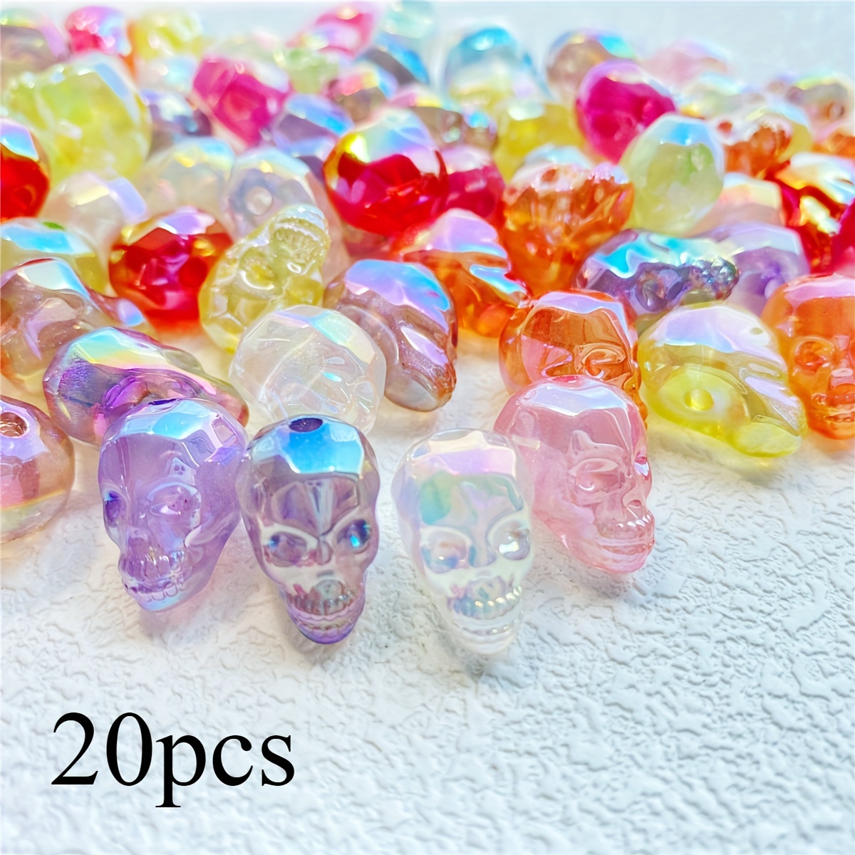 20 Acrylic Head Beads Halloween Necklace Handmade Jewelry Additions
