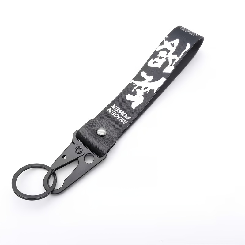 TEMU Black Nylon Jdm Racing Power Wrist Strap Lanyard, Eagle Hook And Quick-release Metal Key Ring, Multifunctional Universal Key Chain, Perfect Gift