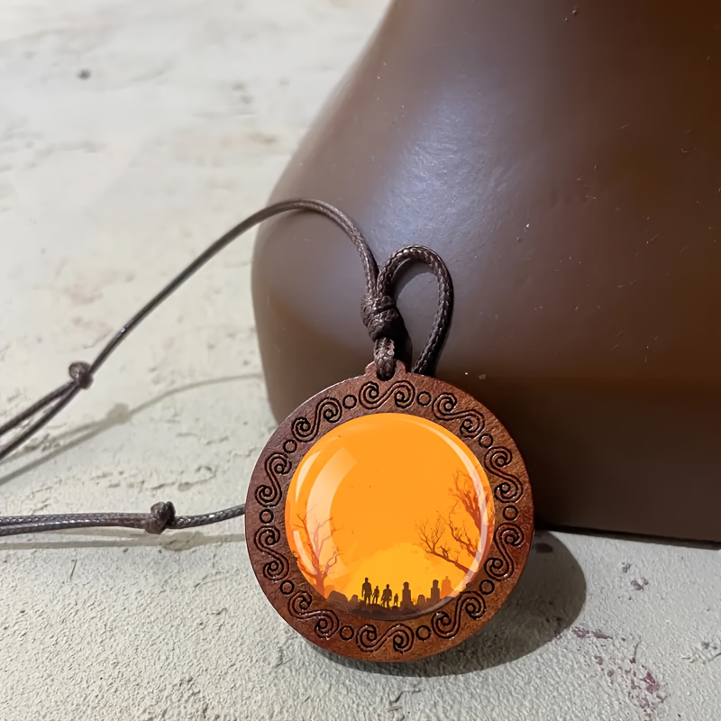 Wooden Cemetery Crowd Necklace, Fun Gift Accessory