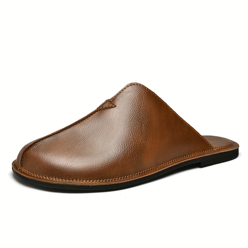 mens slip mules vintage style synthetic toeless shoes rubber