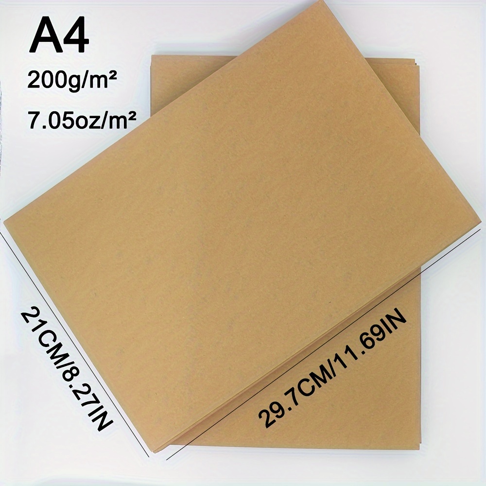 

A4 Kraft Paper Sheets 200gsm, Pack Of 30/60, Thick Brown Craft Paper For Arts, Crafts, Drawing, Diy Projects - Premium Stationery & Wrapping Paper, 11.69x8.27 Inches