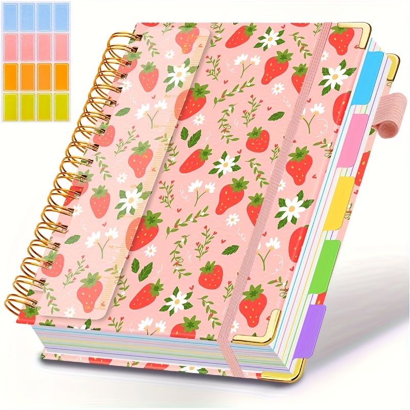 TEMU Gdgdsy A5 & B5 Spiral Bound Notebook Suitable For Female Students - 5-subject Teacher-recommended With Dividers, Page Labels & Wide Ruled Lines,