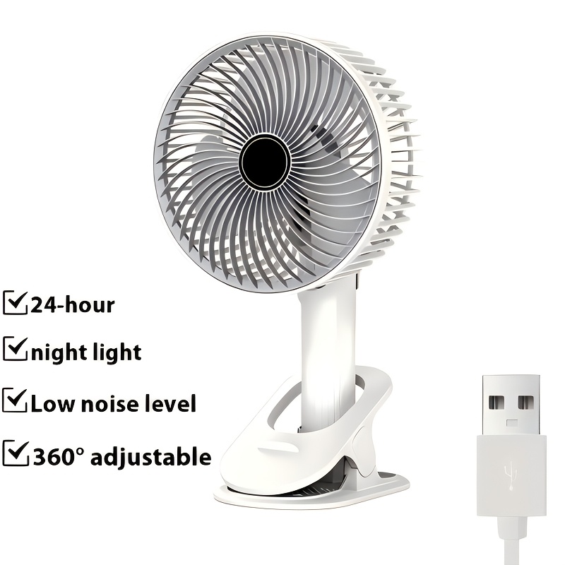 TEMU -speed Usb Clip Cooling Foldable Silent Usb Rechargeable Fan - Wireless Portable Electric Fan For Kitchen, Outdoor Camping, Dorm, Office - Air