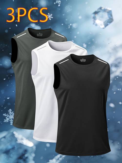 3pcs mens tank tops sleeveless shirts quick dry fabric soft and comfortable breathable and moisture wicking ideal for summer casual wear sports workouts fitness team sports gym indoor outdoor 3pcs