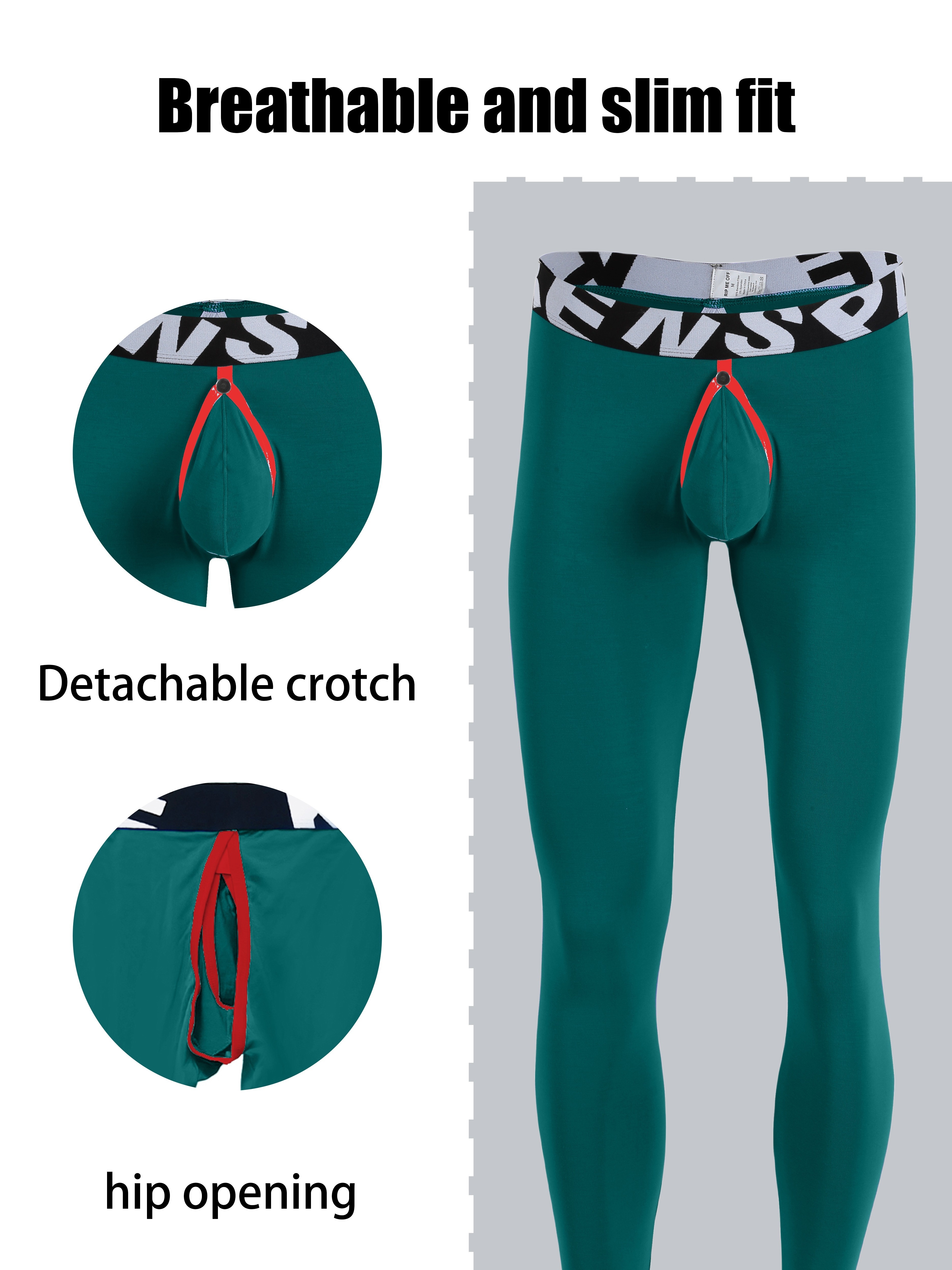 Breathable Thermal Underwear Pants Mens With Open Crotch