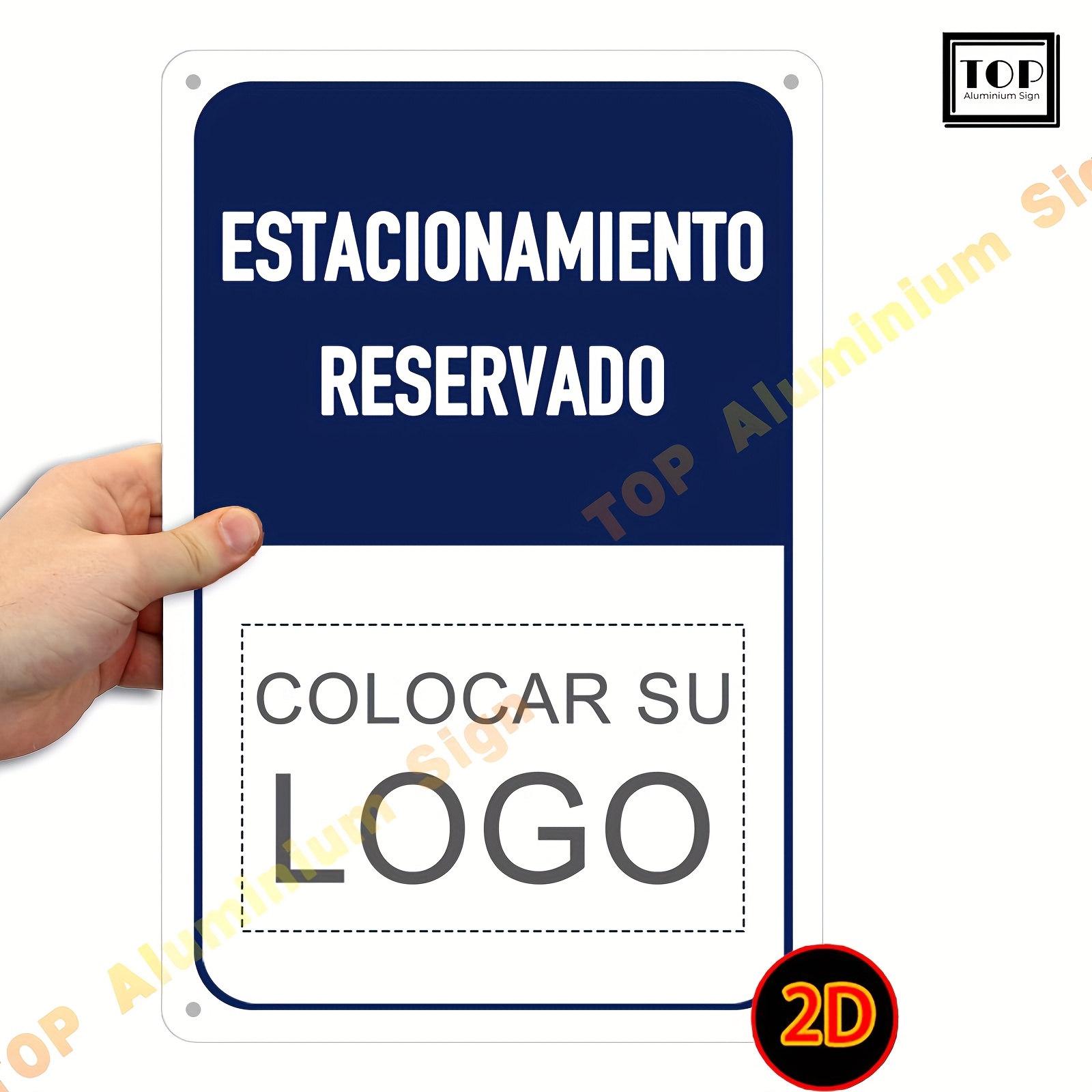 TEMU Letrero de estacionamiento personalizado 2D - 1 de letrero de aluminio 2D (8X12 pulgadas), resistente al 0.024 pulgadas (0.6 mm), se puede