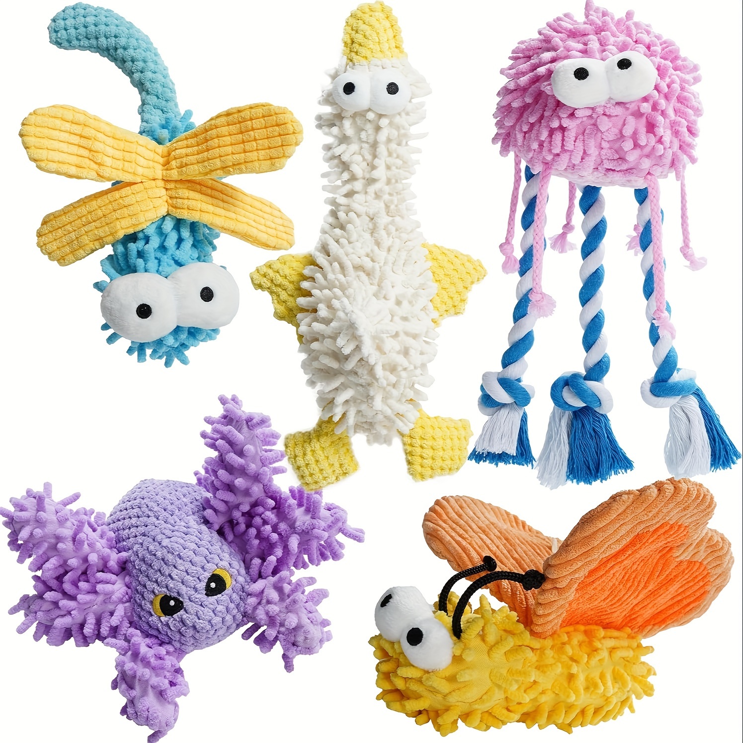 TEMU Nocciola Small Medium Dog Toys, Chenille Soft Fabric Squeaky Puppy Toys, Keep Dogs Busy, Plush Durable Stuffed Crinkle For Medium, Small ,