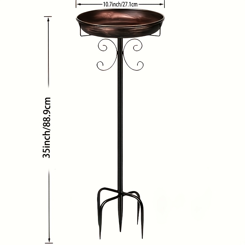 TEMU Metal Bird Bath Basin - Large Capacity Water Collection Basin, 5-claw , Durable And Rust-proof, Patio Decoration, And Clean, Retro Garden