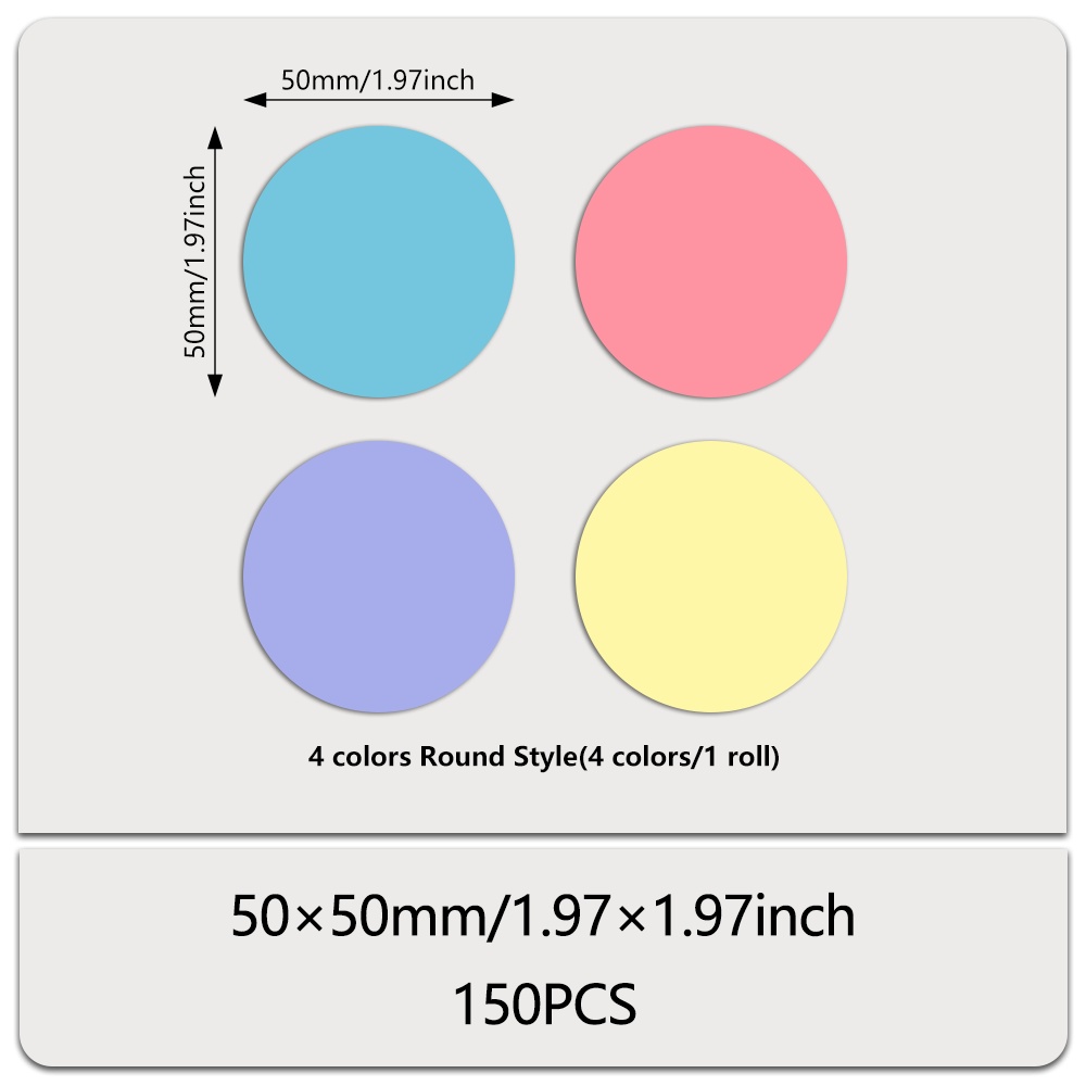 TEMU Marklife 50 X 50Mm Adesivi Rotondi Termosensibili Autoadesivi per Logo, Etichette per Barattoli, Etichette Identificative - Compatibili con P50,