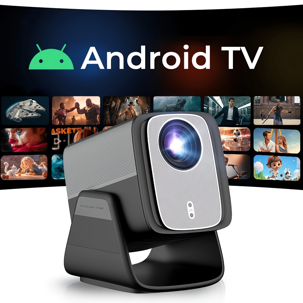 Image of Smart Projector [android14 Tv & Voice Control] 1600ansi Native 1080p 8k Support, With Wifi 6 And Wireless5.4, Ai Auto Focus Hdr10, 20w Audio 200" Display, Portable Projector For Home Ceiling Office