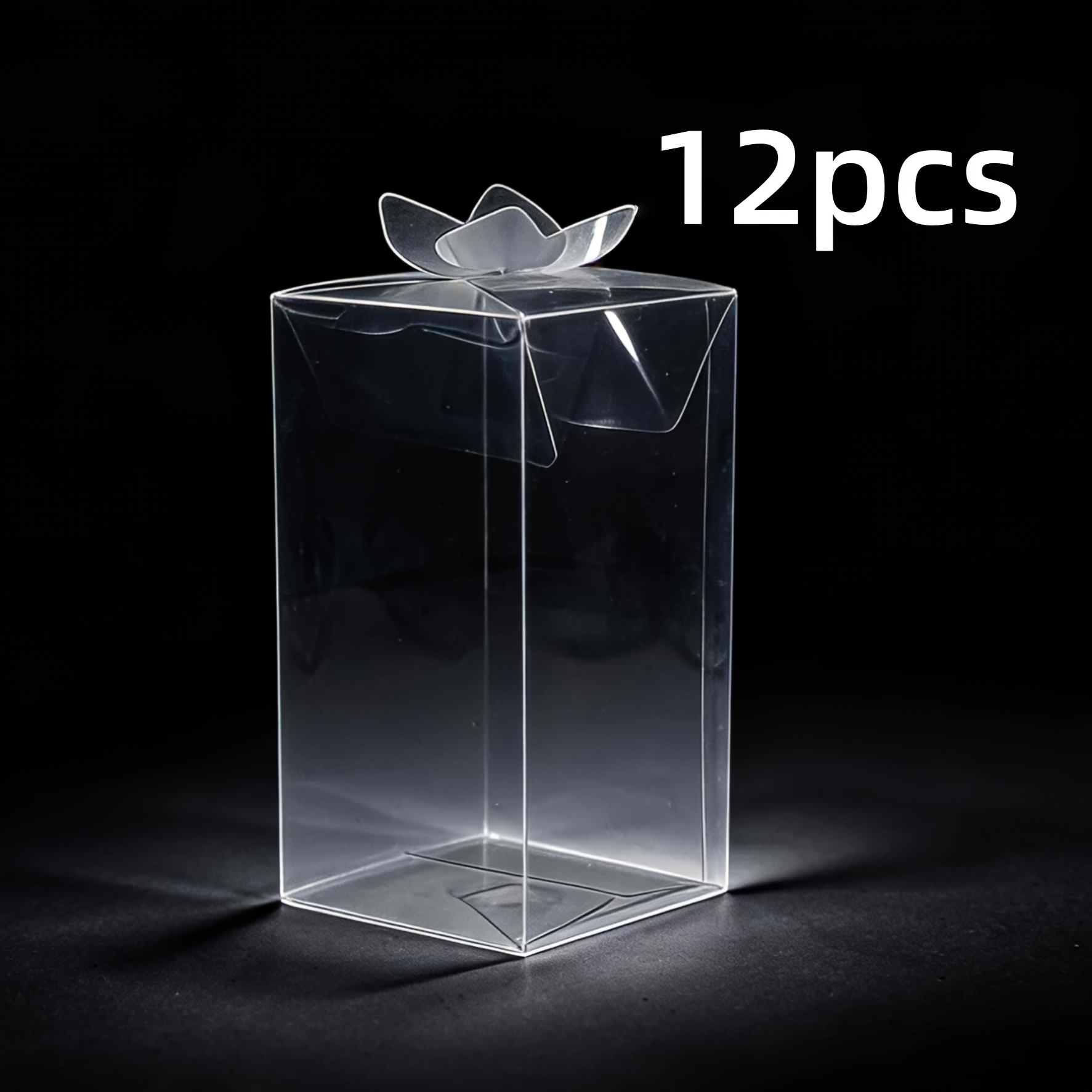 TEMU 12pcs Clear Lace Gift Box - Elegant Transparent Present Box For Birthday, Anniversary, Wedding, Christmas Gifts (3.2"/3.2"/5.9"), Jewelry Making
