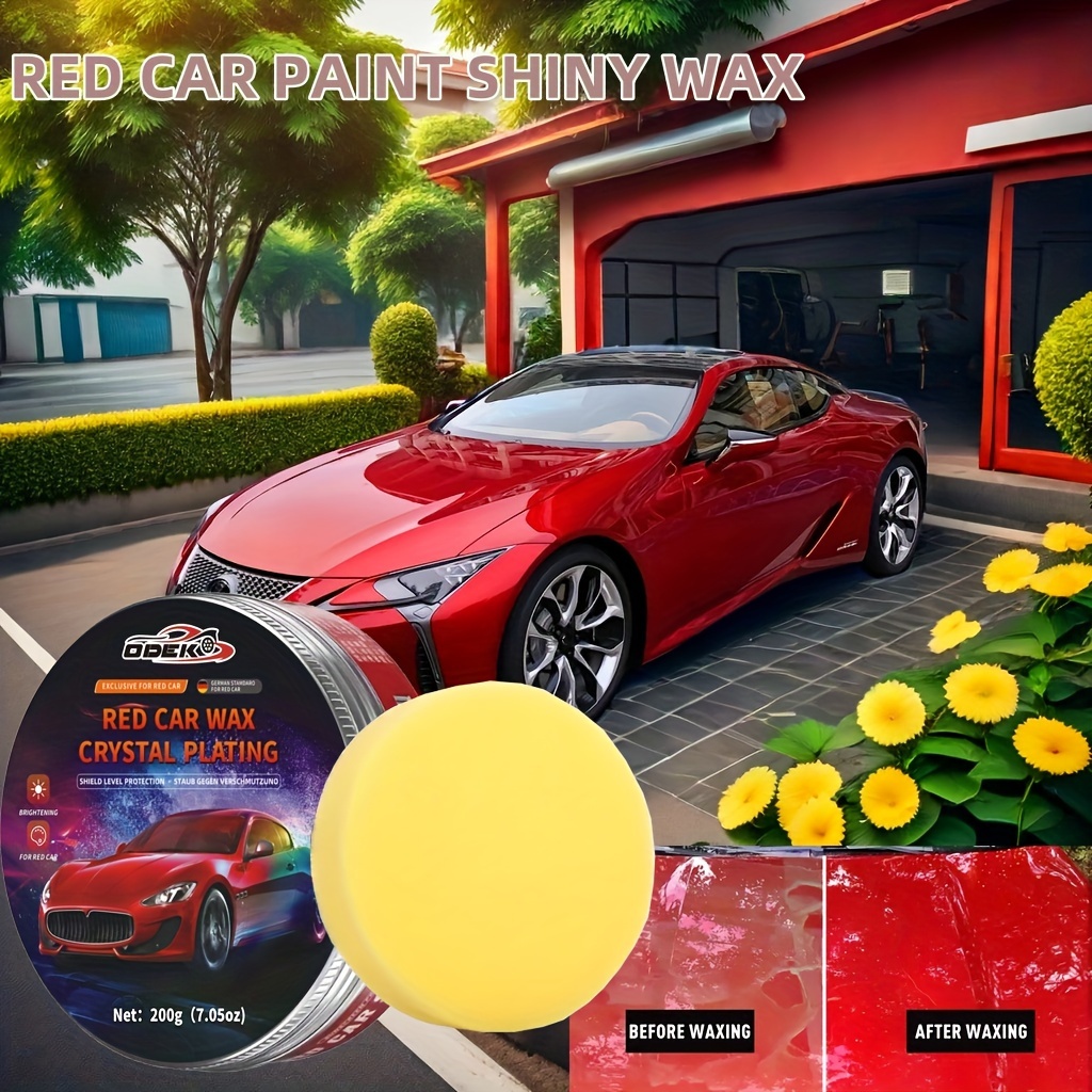 

7.05oz Red Car Special Car (red Wax + Sponge) - Fast Effect Decontamination, Scratch-resistant And Anti-fouling - Protective Car Paint Polishing And Waxing