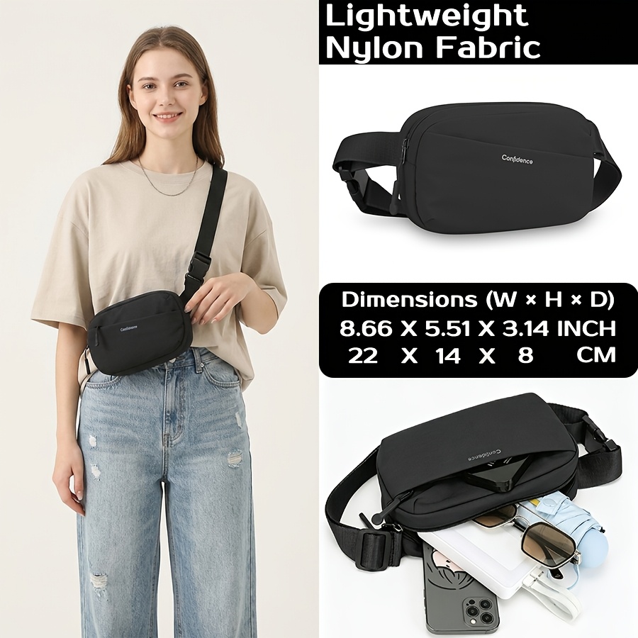 TEMU Sac Banane Unisexe à Sangle, Bandoulière, Sangle Réglable, Multi-Poches, Grande Capacité, Léger, Sac de Fessier, Design Élégant et Décontracté