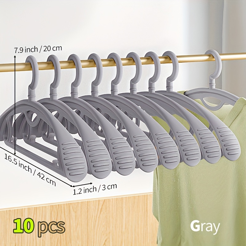 5/10pcs Space- Hanger Set - Extra Wide Shoulder Design For Delicate Clothing, Compact Closet Organization System (dual Colors)