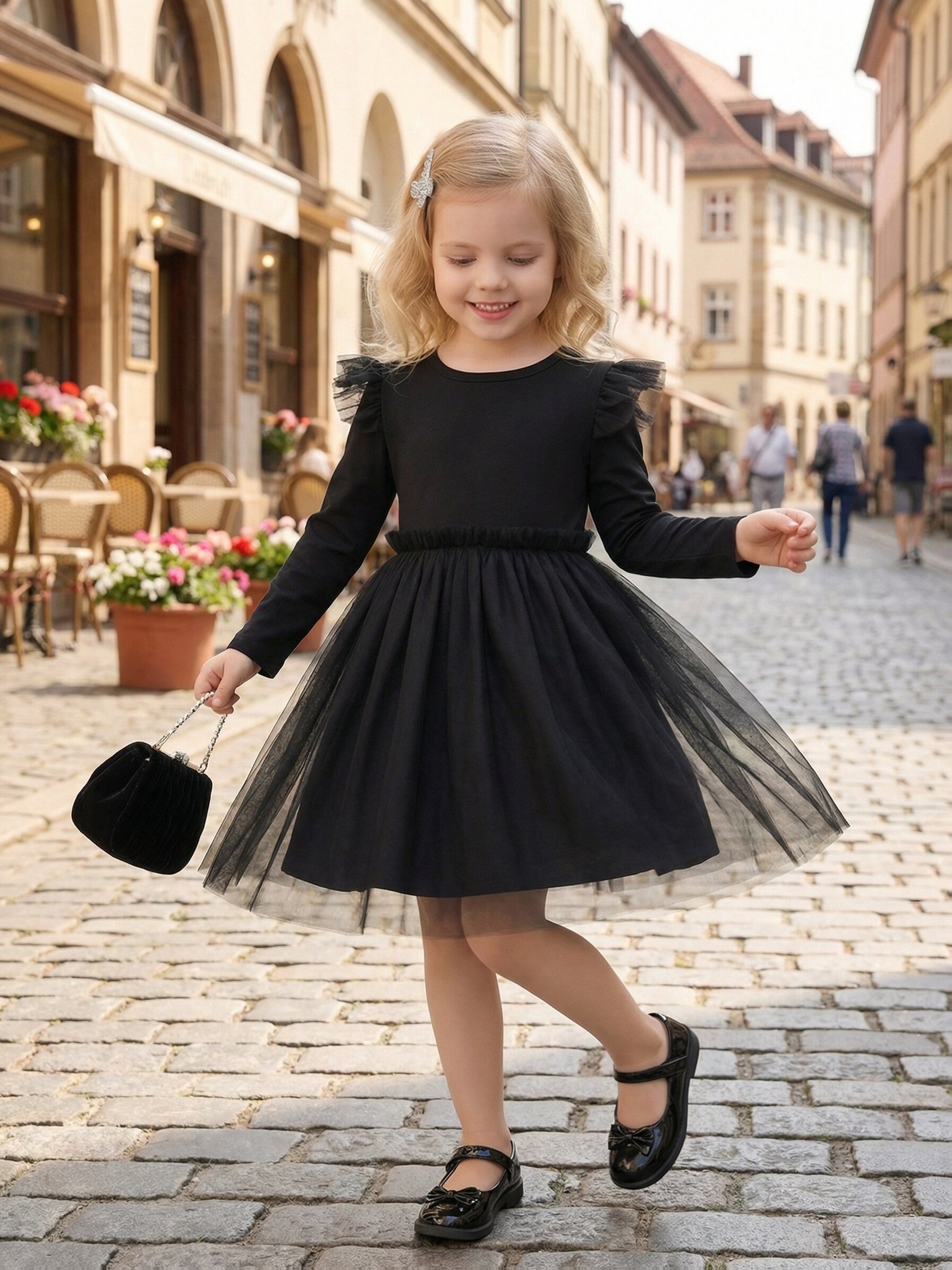 black dresses for little girls A line Black Evening Dresses For Girls Black Prom Party Gown fg6281 –  formalgowns