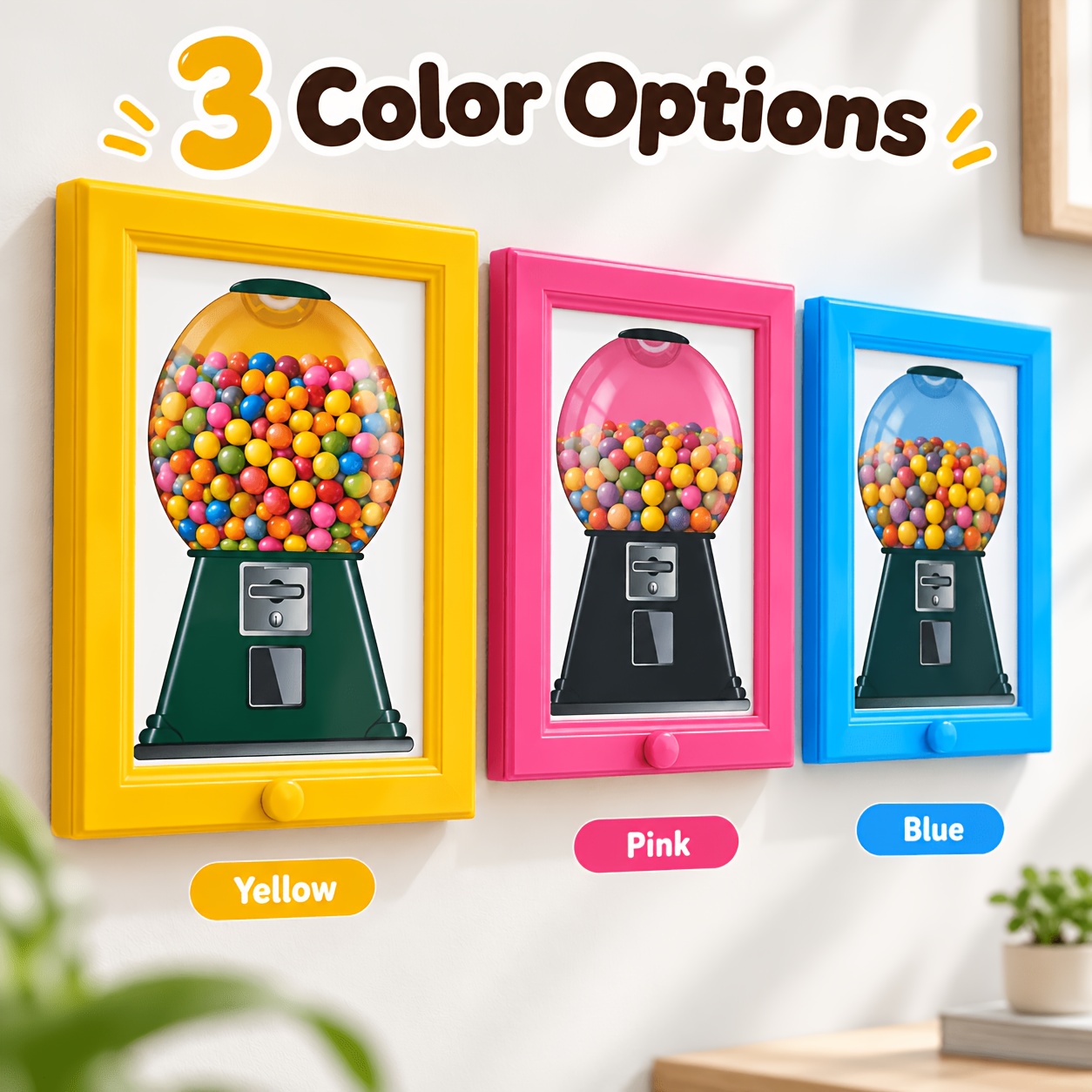 TEMU Wall-mounted Candy Dispenser, Creative Photo Frame Shaped Candy Storage Box, Twist-out , Transparent Candy Container, Suitable For Home Kitchen,