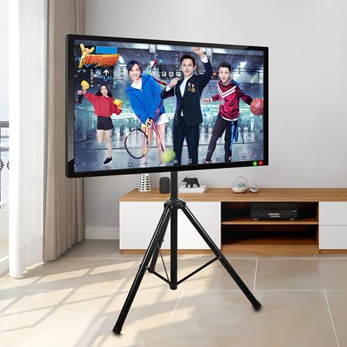 Adjustable Height Portable TV Stand - Heavy-Duty Metal Tripod TV Mount with Sturdy Base, Compatible with Flat Panel TVs up to 139.7 cm, Lightweight & Stable for Outdoor, Home, Camping, RV, Patio, Indoor/Outdoor Use - Easy Setup No Tools Needed, Outdoor Entertainment, , Durable Construction, Home , Camping Gear, Spacesaving Design, Materials,