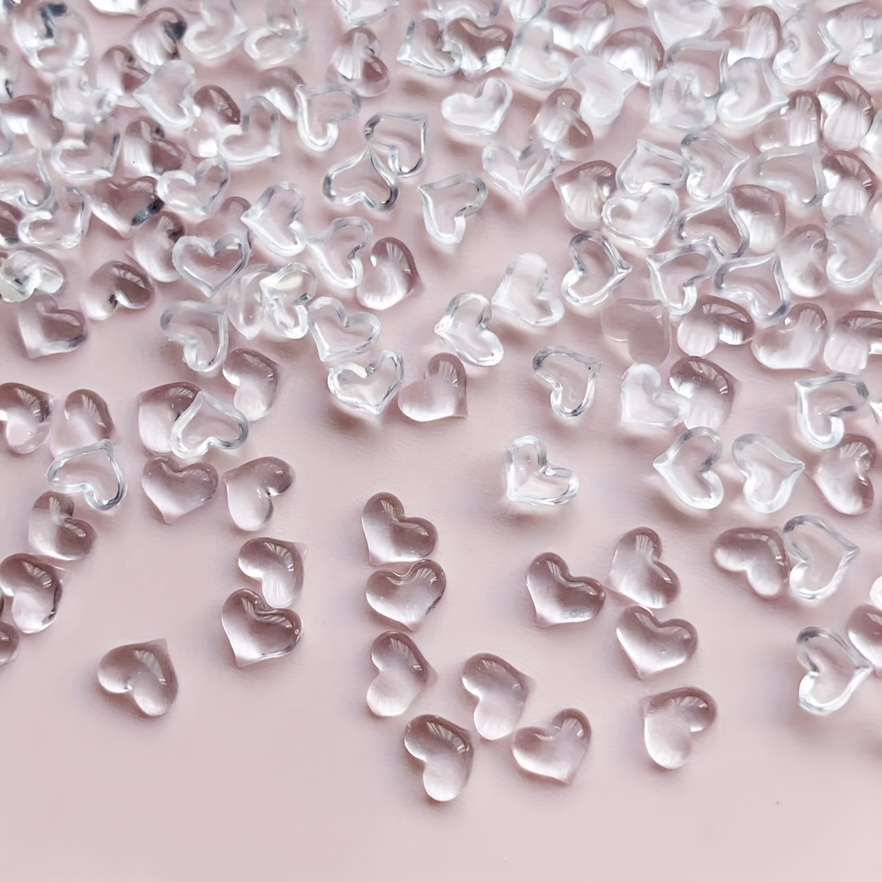 100 Transparent Heart-shaped Nail Art Decorations For Nail Supplies To