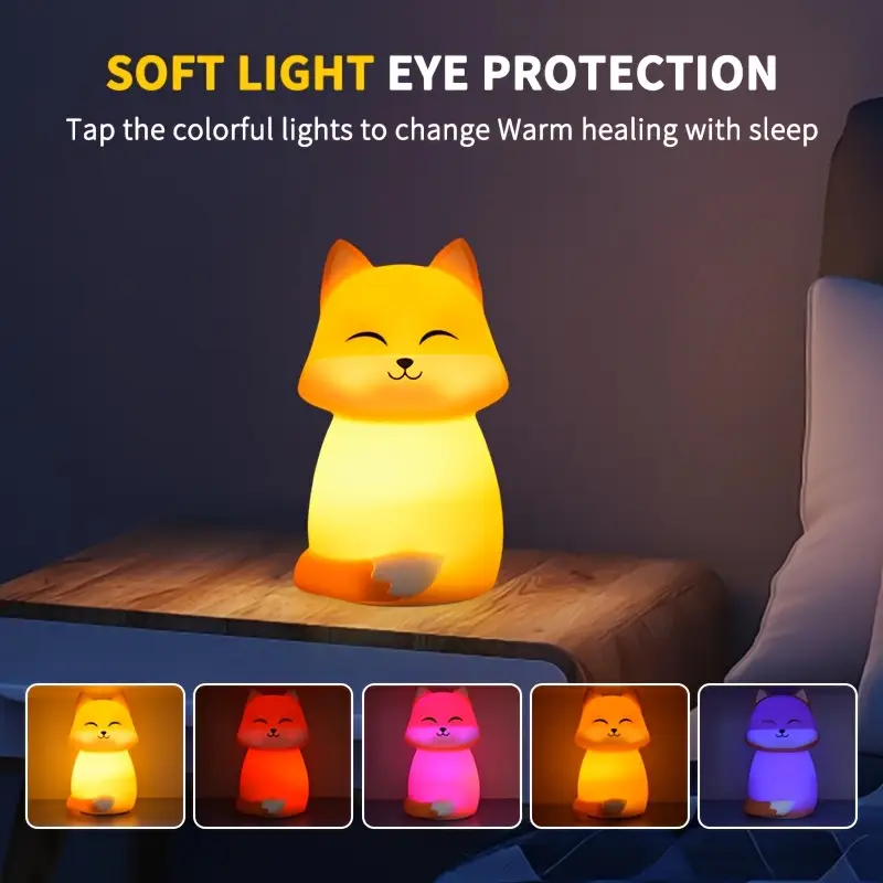 night light with color and a timer function this rechargeable fox night light is bedrooms and living rooms making it a decoration suitable for new year parties and valentines day gifts Product details 3