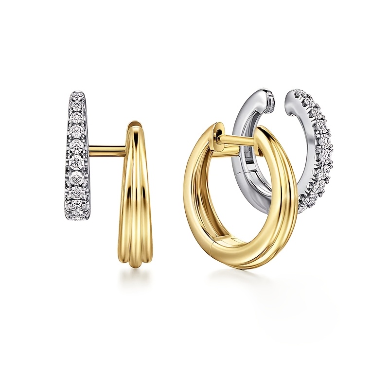 TEMU 1 Pair Youhaocc Women's Plated Hoop Earrings - Minimalist Double-layer Round Hoops, Suitable For December Birthstone Jewelry, Everyday & Wear,