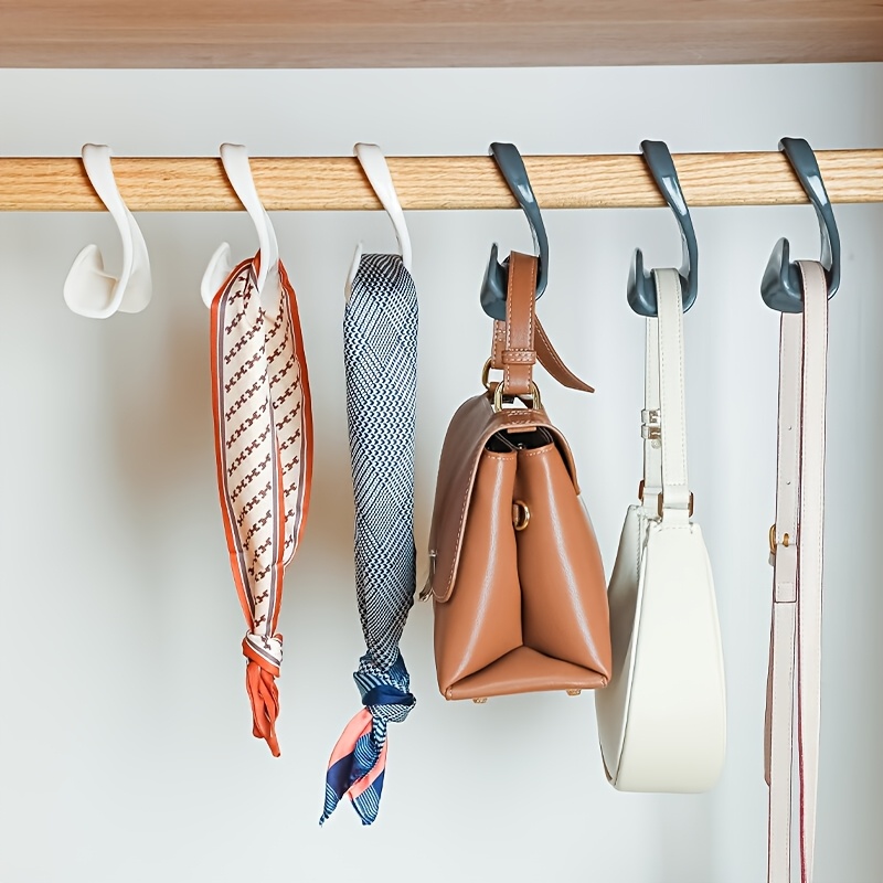 Set of 4 Seamless Bag Hooks for Wardrobe Storage