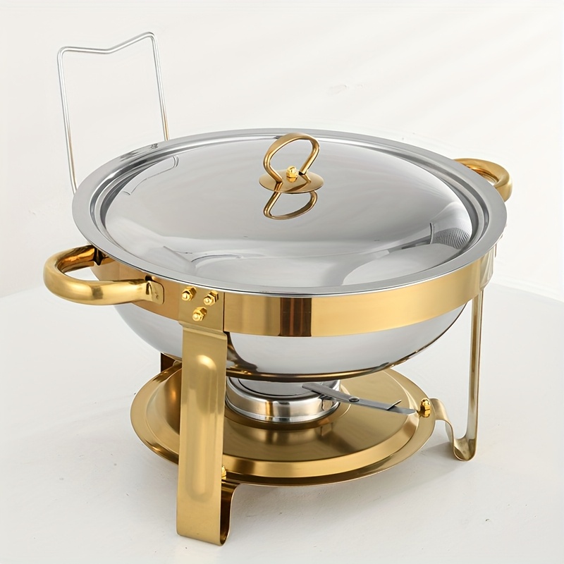 stainless steel buffet stove circular insulated food warmer