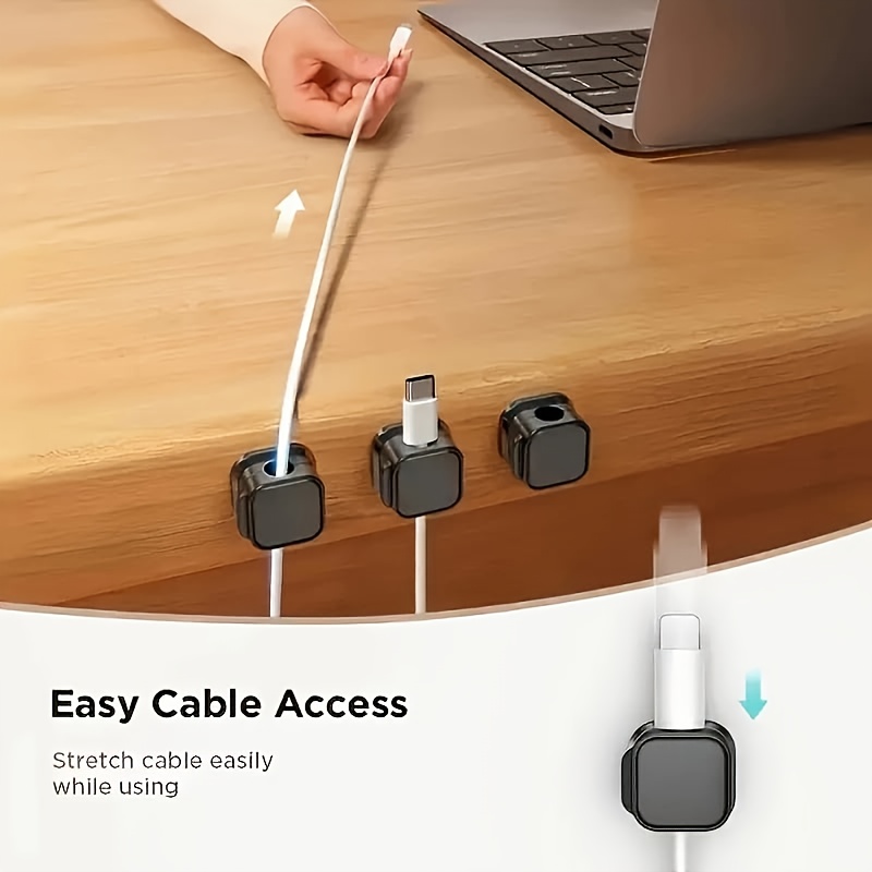 8 pack magnetic     holder with   lid durable plastic cable storage box strong stick on fridge desk   saving for home office gift for tech lovers for cords plug organizers desk drawer organizer for home Product details 3