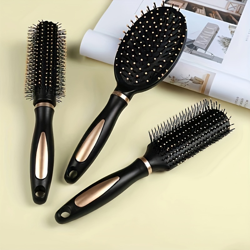 

1pc/3pcs Household Hairdressing Brush, Oval Shaped Air Cushion Comb, Round Curing Hair Brush, Detangling Hair Brush