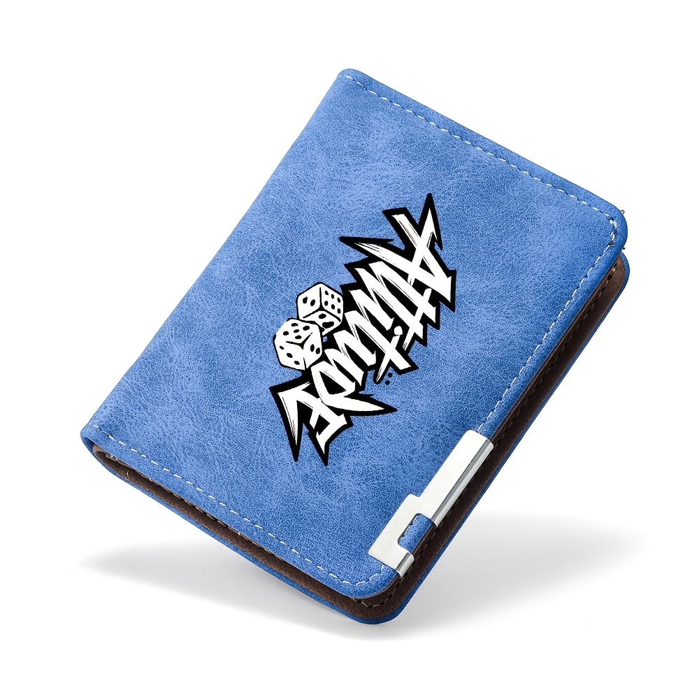 TEMU 1pc Men's Letter Graffiti Print Short Credit Card Wallet - Multi-card Slot Design For Layered Storage Of Credit Cards And Ids - Separate Bill