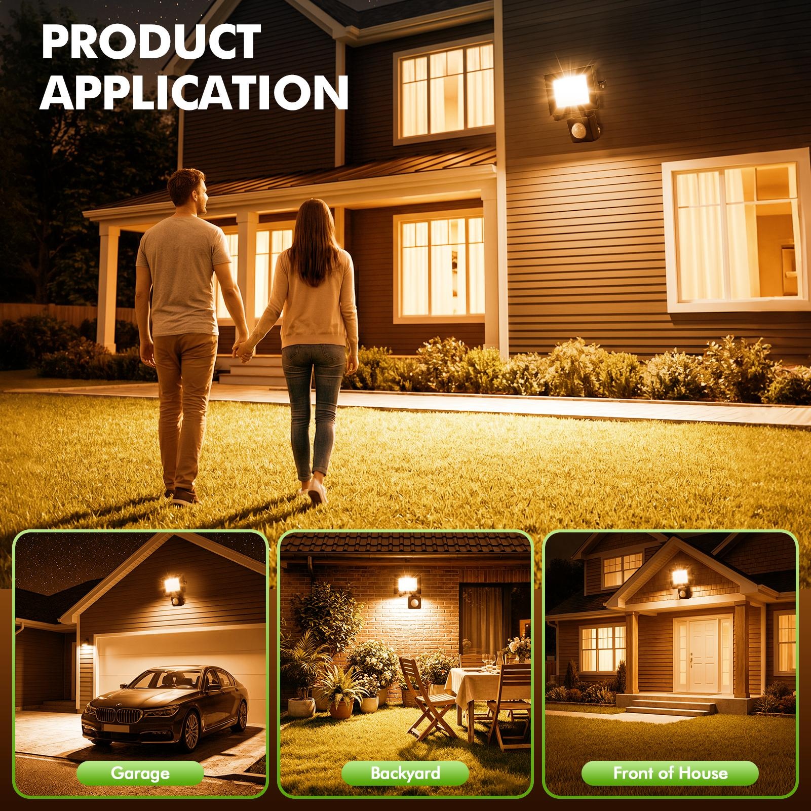 5-Pack 10W LED Flood Light with PIR Motion Sensor