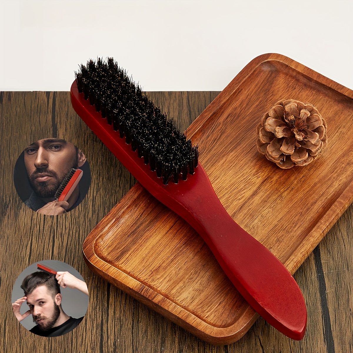 

Premium Bamboo Wooden Hair Comb - Ergonomic Styling Brush For All Hair Types, Bristle Detangler For Smooth & Healthy Hair