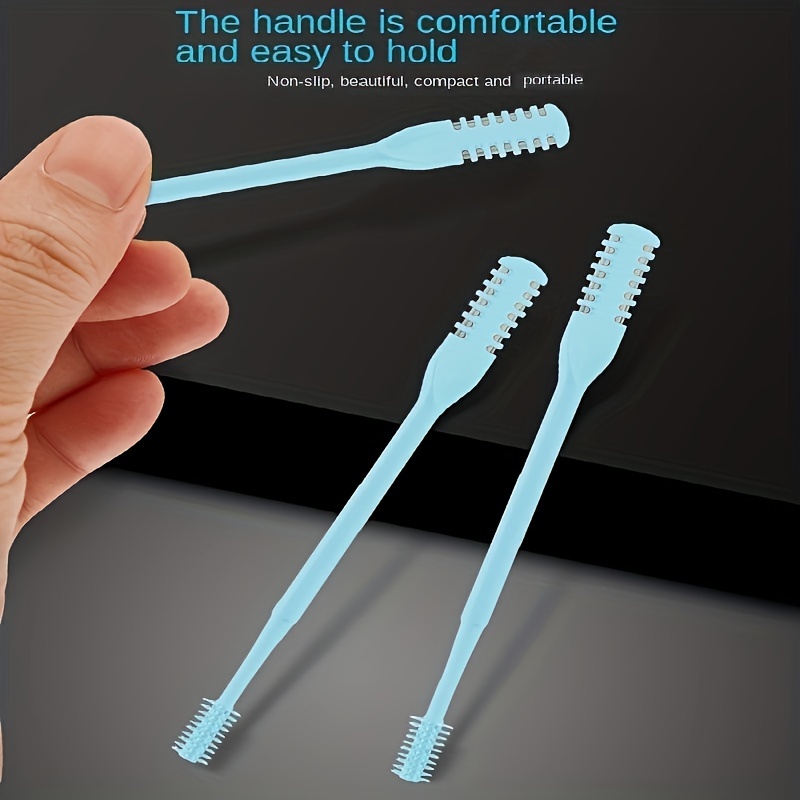 double sided knife nose hair scraper portable manual nostril cleaning kit for men and women plastic washable 360 degree rotating nose hair trimmer Product details 3