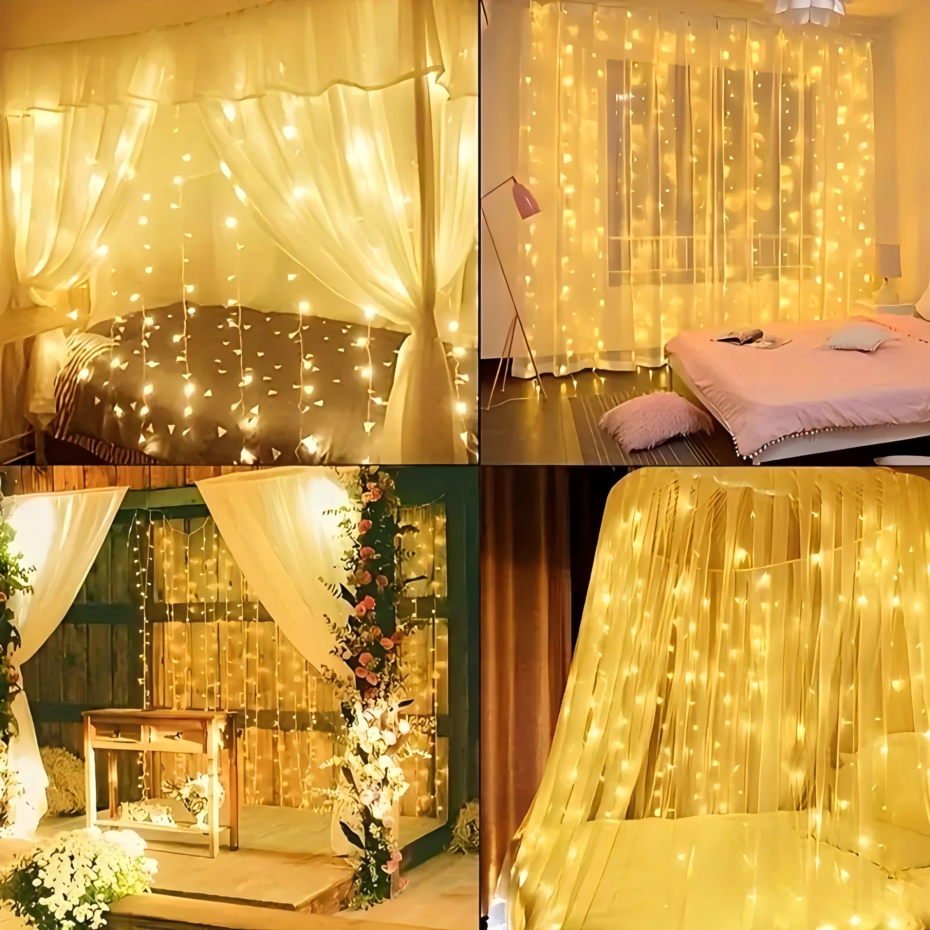 600 LED USB Curtain Lights with Remote Control for Indoor and Outdoor Holiday Decorations