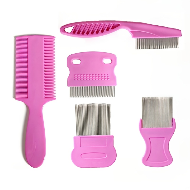 TEMU 5pcs Pet Flea Comb, Deshedding Comb -toothed Pins For Dogs And Cats, Grooming And Cleaning Pet Comb