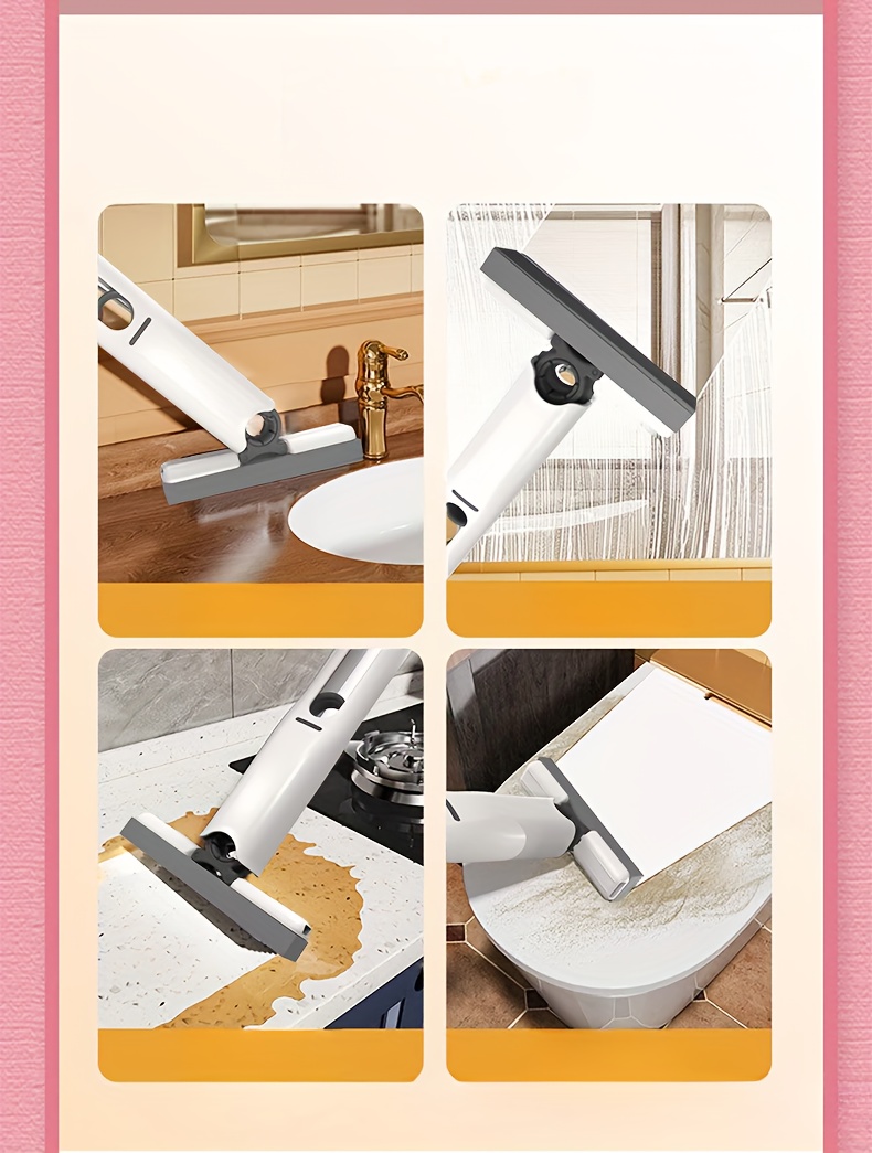 Handheld Multifunctional Cleaner, Equipped with Replaceable Mop Heads And a Hook. The Rotating Mop Head Allows for Easy And Forceful Cleaning of Gaps And Corners in Sinks, Pet Urine, And Desktop Debris. A Portable Marine Cleaning Mop/Tool.