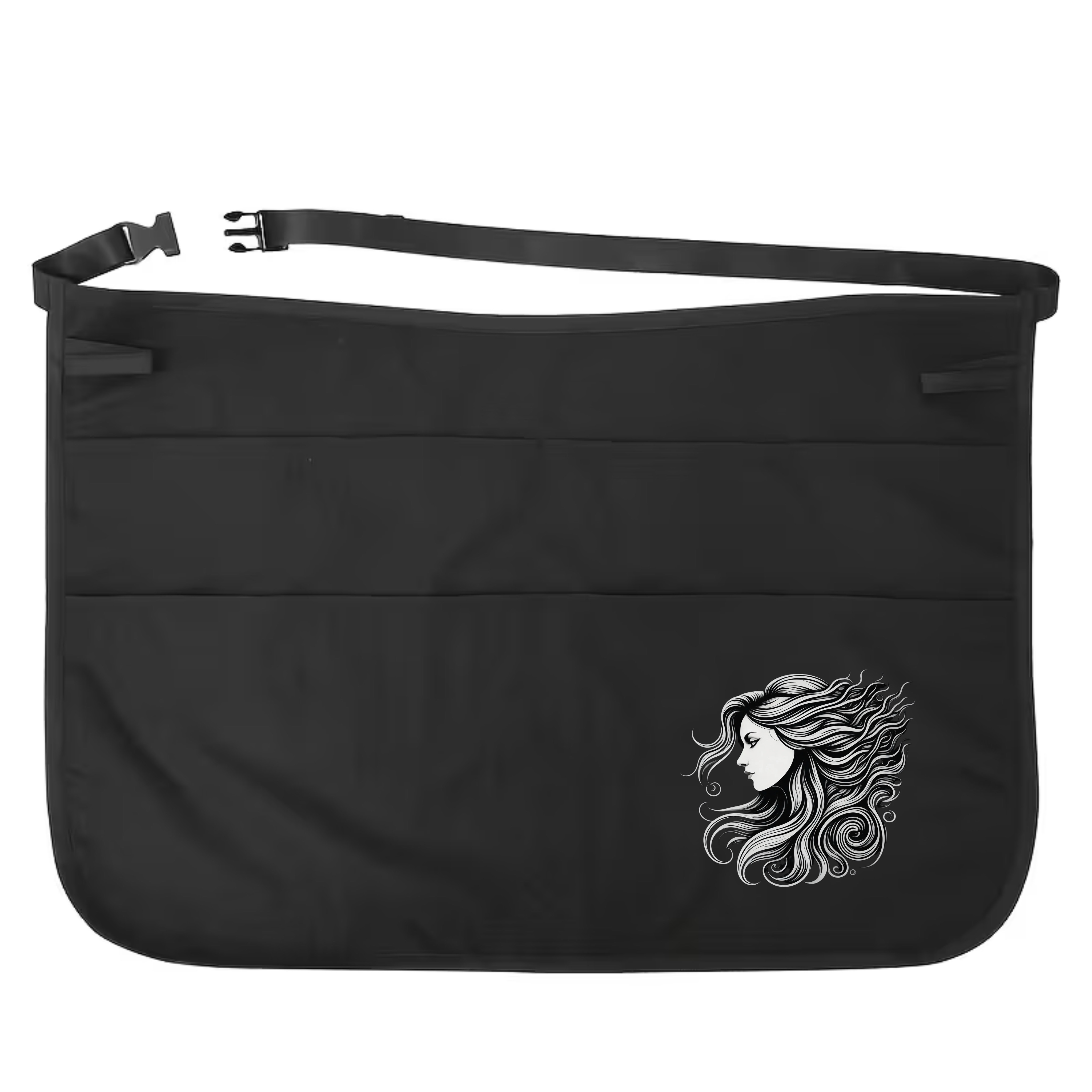 E-shop 5- Salon Haarschnitt Schürze - Langlebige Schwarze Stylist-Arbeitsschürze mit 5 Großen | Halbtaille-Design, Friseur-Werkzeug-Gürteltasche,