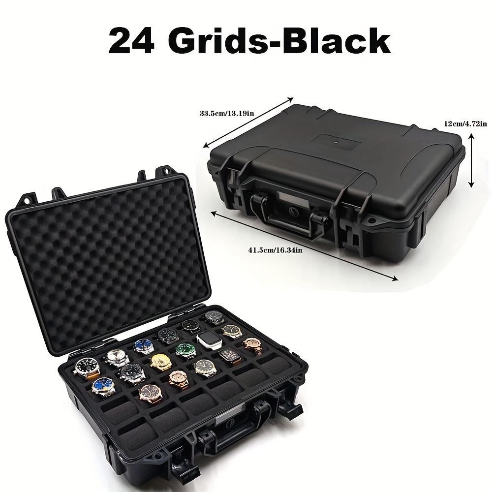 premium watch and jewelry storage case protective box multifunctional wristwatch jewelry organizer suitcase durable hard shell design shockproof and dustproof suitable for store display home storage business travel Product details 0