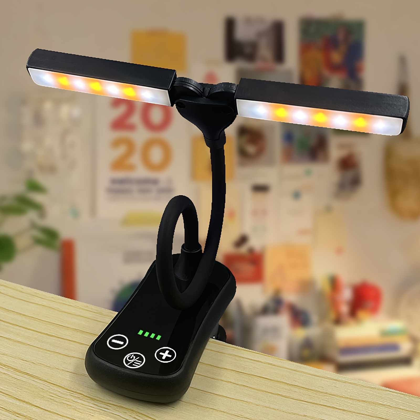 1pc foldable portable dual   with 8   3 colors and adjustable brightness usb battery powered for   reading   in bed or office portable reading light bedside lighting sleek cylindrical design versatile lighting options