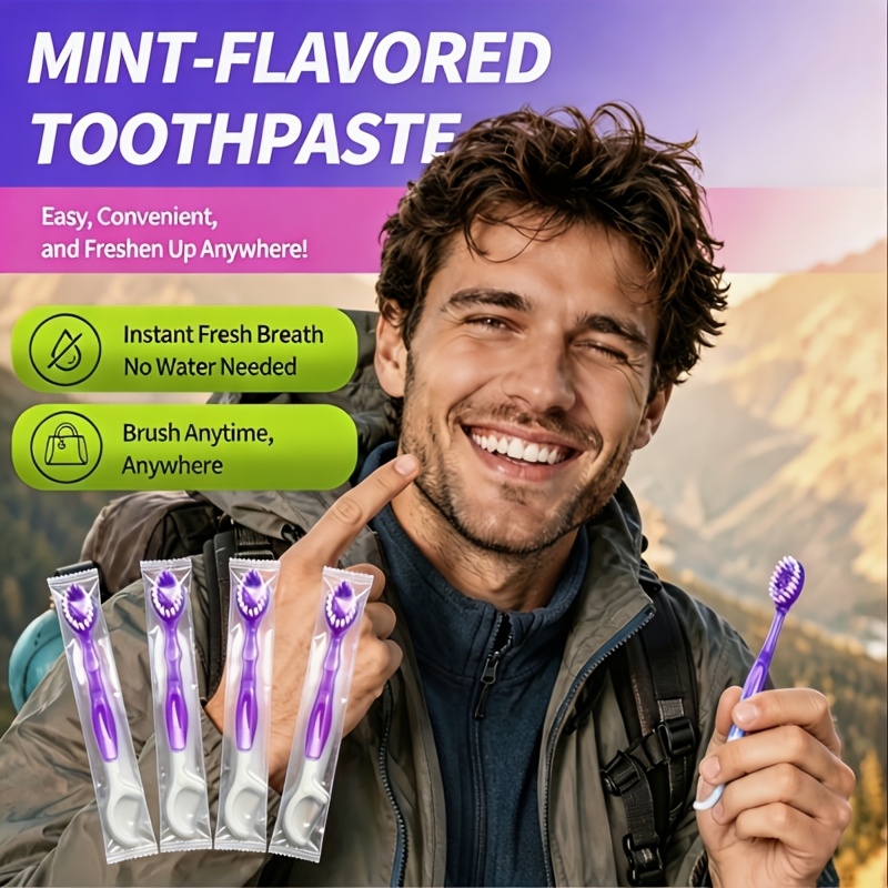 6pcs Portable Travel Toothbrush with Multi-Functional Care